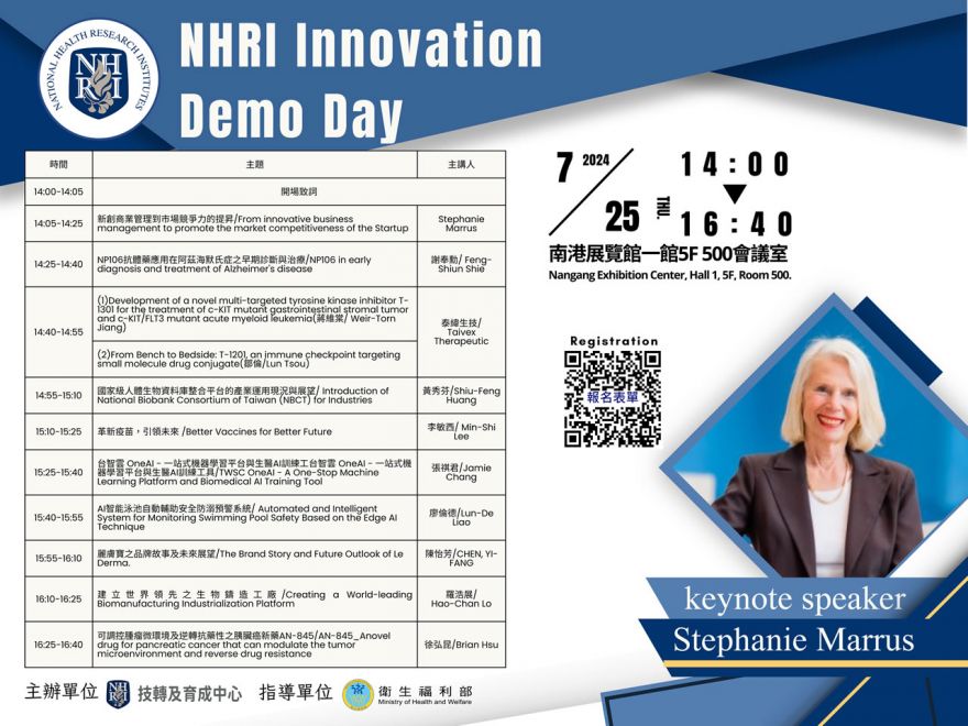 【亞洲生技大展】國衛院發表會 (NHRI Innovation Demo Day)